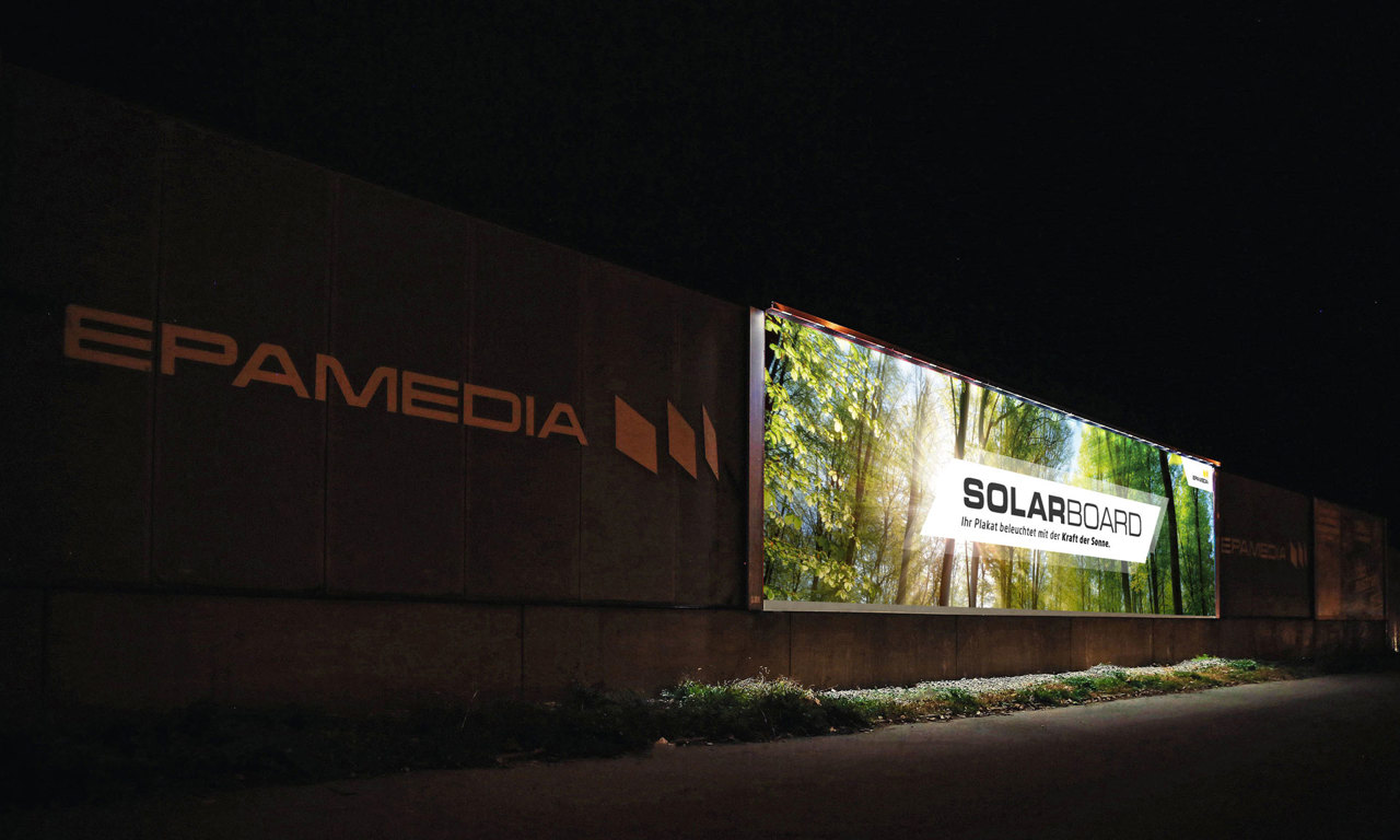 Das neue Solarboard der EPAMEDIA am Landstraßer Gürtel in Wien. Fotocredit: EPAMEDIA