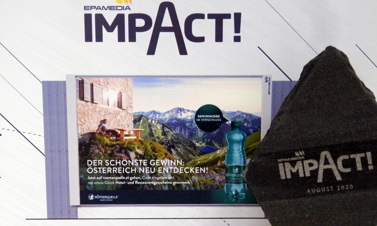 Dieses Römerquelle-Sujet sichert den IMPACT für August. © EPAMEDIA