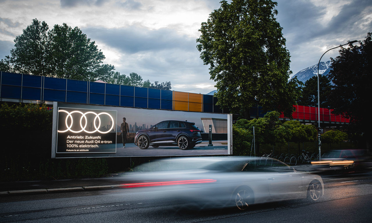 Audi Sonderumsetzung am Solarboard in Innsbruck. © EPAMEDIA/Franz Oss