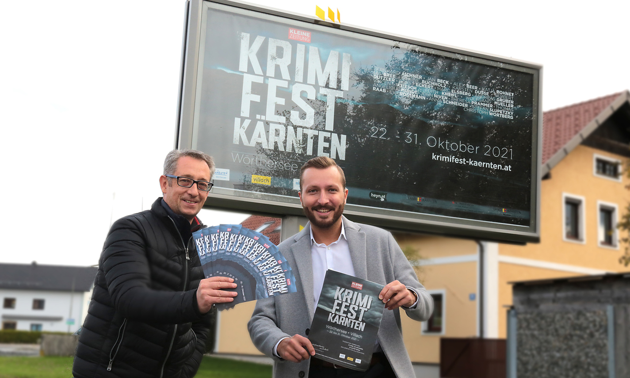 V.l.: Michael Sternig (Geschäftsführer Tourismusverband Villach GmbH) und Christoph Schettina (Account Manager EPAMEDIA Kärnten). © EPAMEDIA