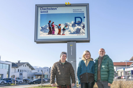 V.l.: Sigi Strasser (Agentur Sistra), Bettina Plank (Prokuristin Bergbahnen Dachstein West) und Thomas Frauenschuh (Head of Regional Sales Salzburg EPAMEDIA). © EPAMEDIA