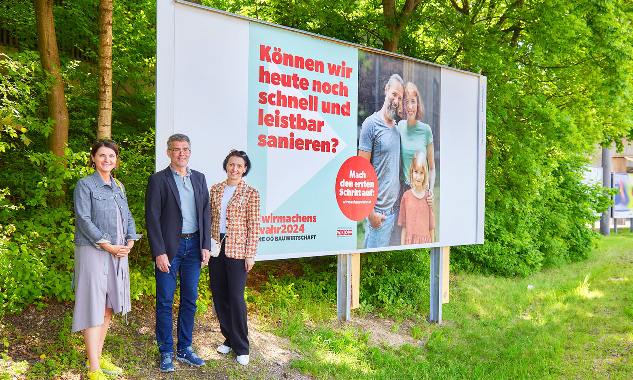 V.l.n.r.: Veronika Fiereder (Public Relations – Beratung unisono PR), Marco Ursprunger (Geschäftsführer vorauerfriends), Bettina Gundendorfer (Head of Regional Sales Oberösterreich EPAMEDIA) © EPAMEDIA